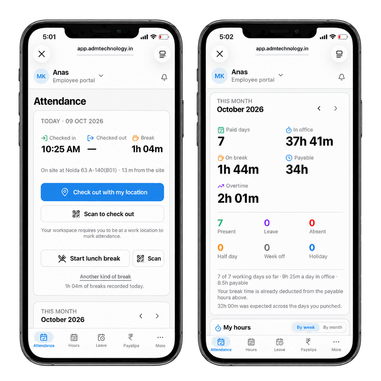 Employee mobile app
